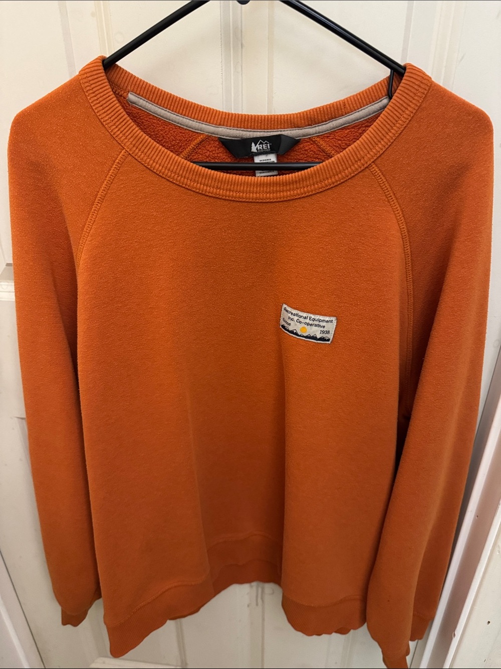 REI Women's Orange Crewneck Fleece Sweater